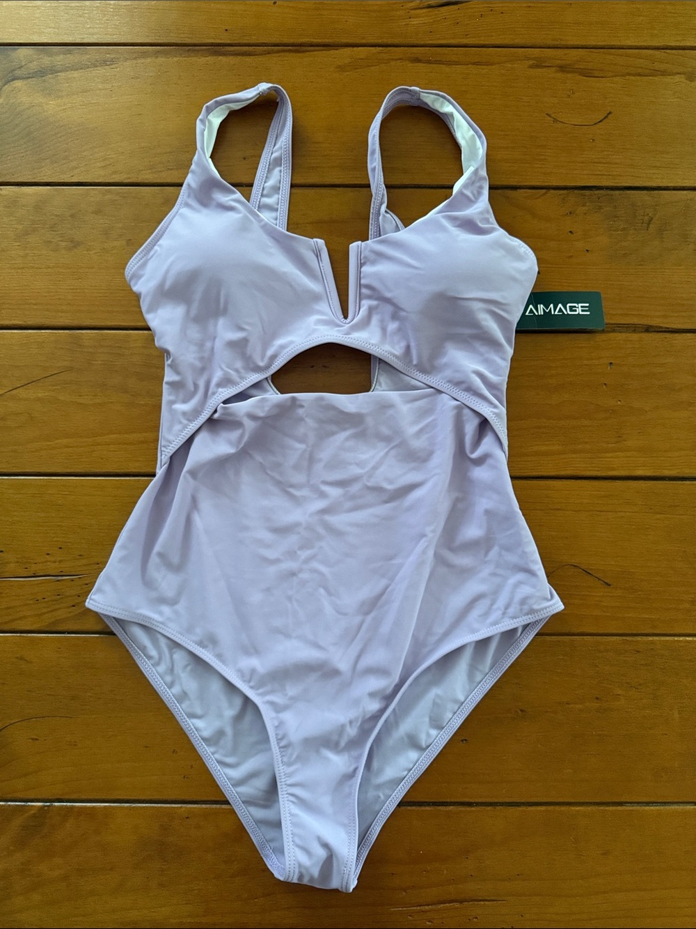Women’s Light Lavender One-Piece Swimsuit with Cutout